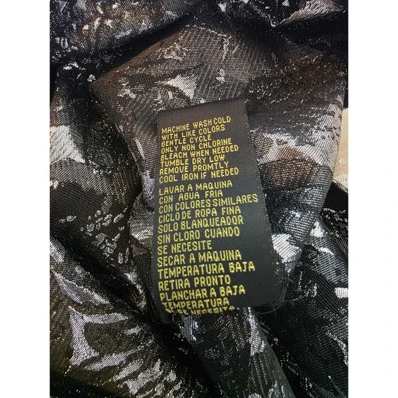 Shelby Nites Womens Silver Black Metallic Floral Jacquard A-Line Dress 12 - Picture 6 of 6